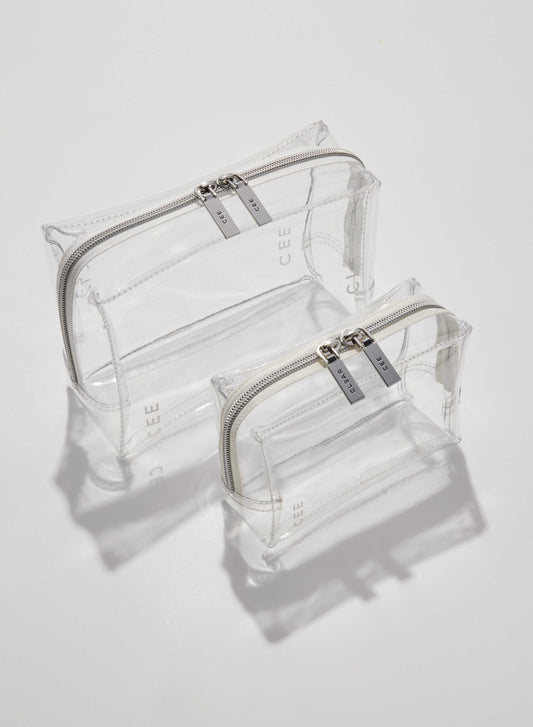 CLEAR SMALL + MINI COSMETIC CASE SET