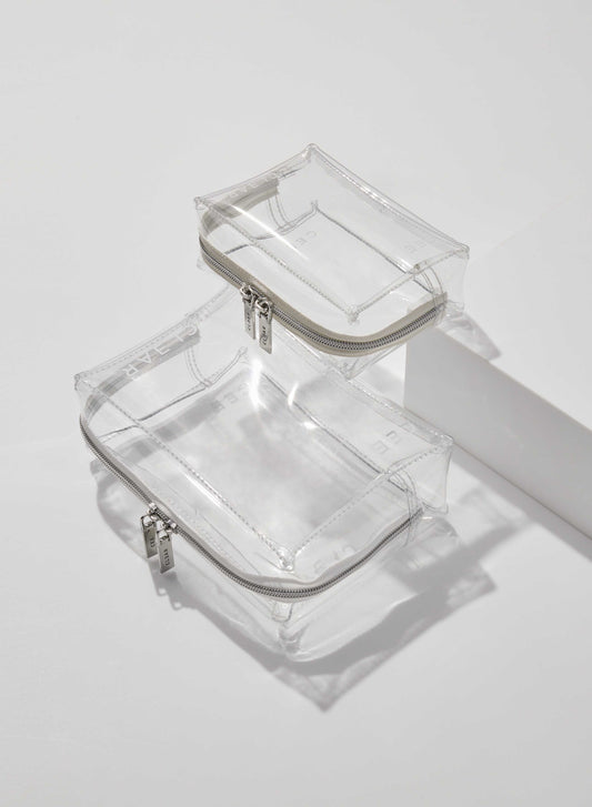 CLEAR SMALL + MINI COSMETIC CASE SET